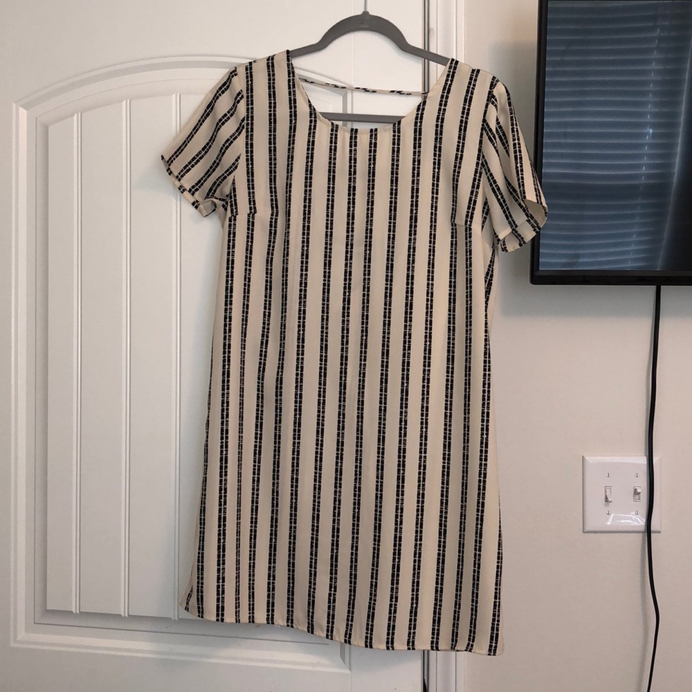 black and ivory dress